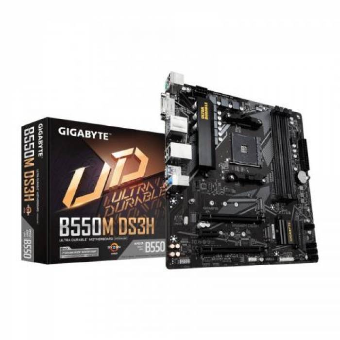 Placa de baza GIGABYTE B550M DS3H, AMD B550, socket AM4, mATX