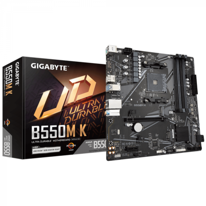 Placa de baza Gigabyte B550M K, AMD B550, Socket AM4, mATX