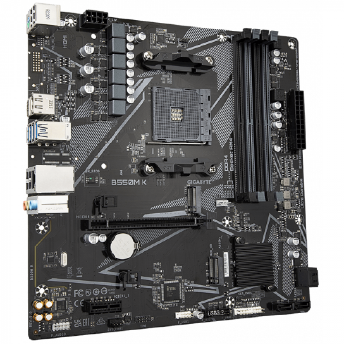 Placa de baza Gigabyte B550M K, AMD B550, Socket AM4, mATX