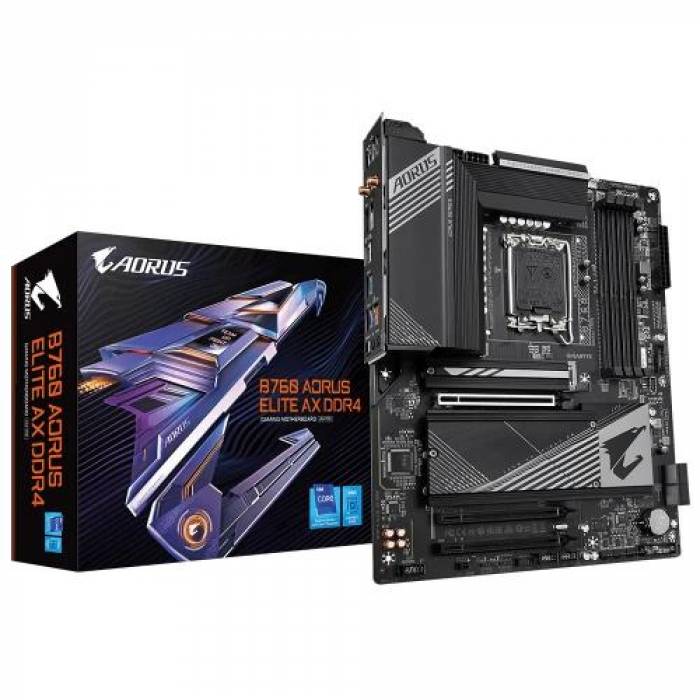 Placa de baza Gigabyte B760 A ELITE AX DDR4, Intel B760, Socket 1700, ATX