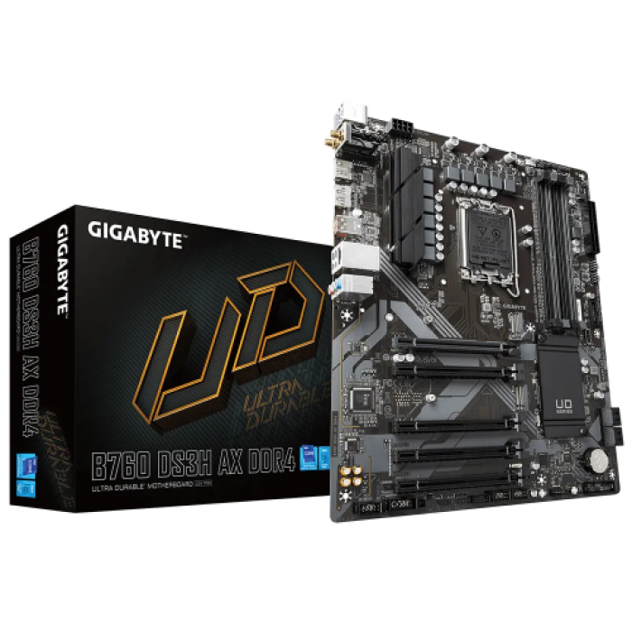 Placa de baza Gigabyte B760 DS3H AX DDR4, Intel B760, Socket 1700, ATX