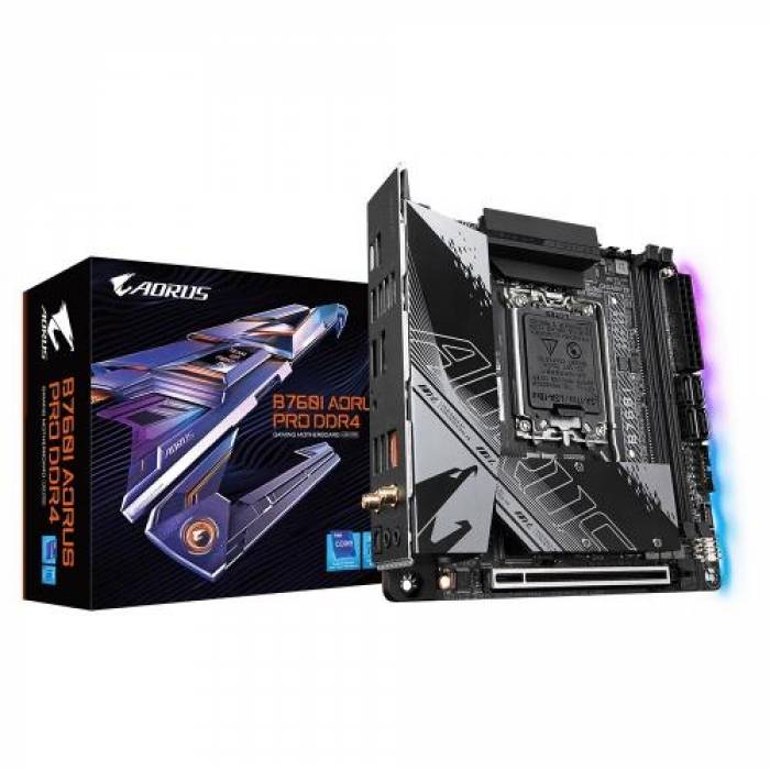 Placa de baza Gigabyte B760I AORUS PRO DDR4, Intel B760, Socket 1700, mITX