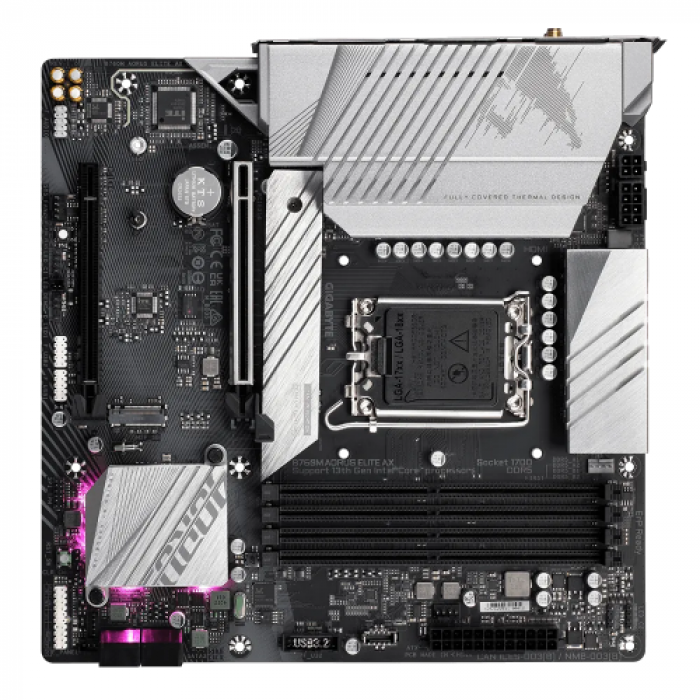 Placa de baza Gigabyte B760M AORUS ELITE AX, Intel B760, Socket 1700, mATX