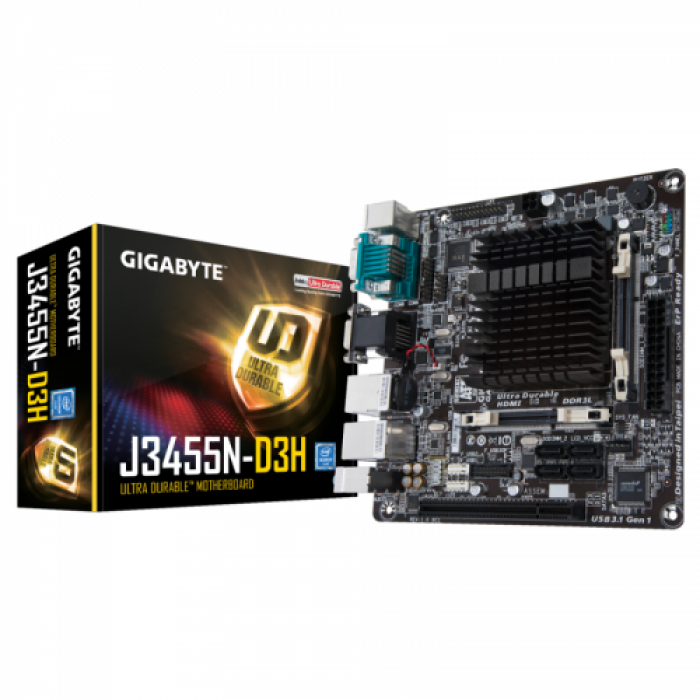Placa de baza GIGABYTE GA-J3455N-D3H, Intel Celeron Quad-Core J3455, mITX