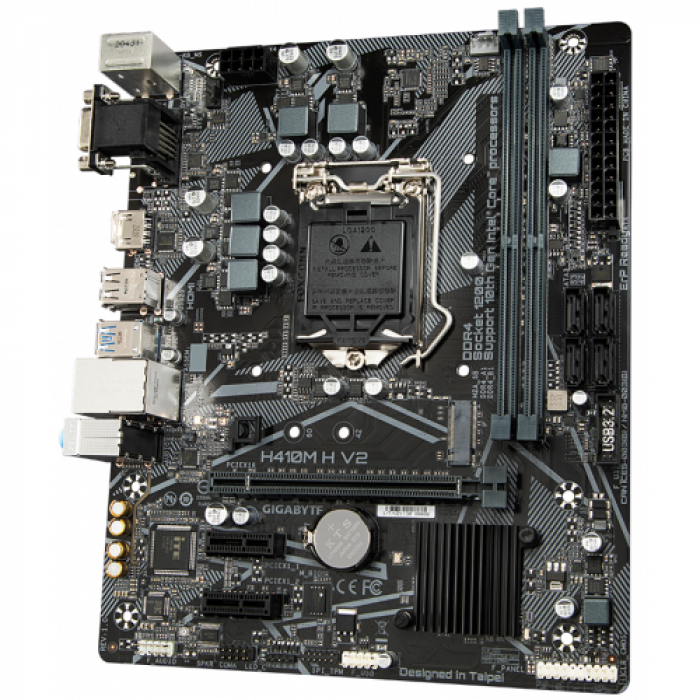 Placa de baza Gigabyte H410M H V2, Intel H470, Socket 1200, mATX