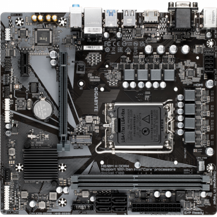 Placa de baza GIGABYTE H610M H DDR4, Intel H610, Socket 1700, mATX