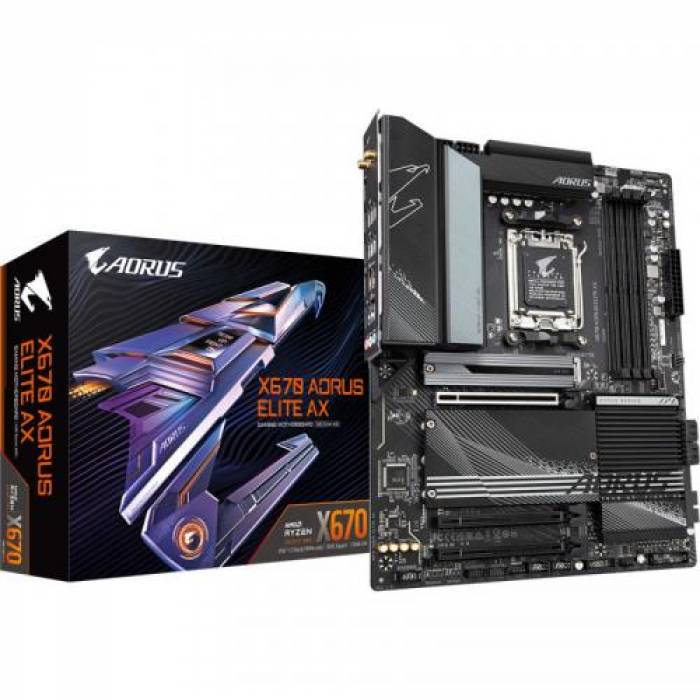 Placa de baza Gigabyte X670, AORUS ELITE AX, AMD X670, Socket AM5, ATX