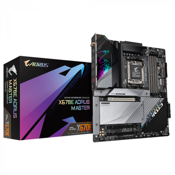 Placa de baza Gigabyte X670E AORUS MASTER, AMD X670, Socket AM5, eATX