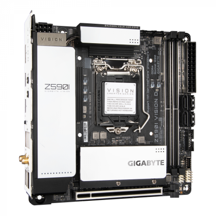 Placa de baza Gigabyte Z590I VISION D, Intel Z590, Socket 1200, mIATX