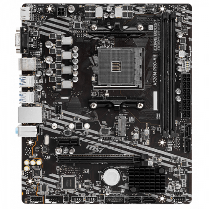 Placa de baza MSI A520M PRO-VH, AMD A520, socket AM4, mATX