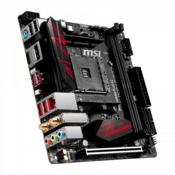 Placa de baza MSI B450I GAMING PLUS AC, AMD B450, Socket AM4, mITX