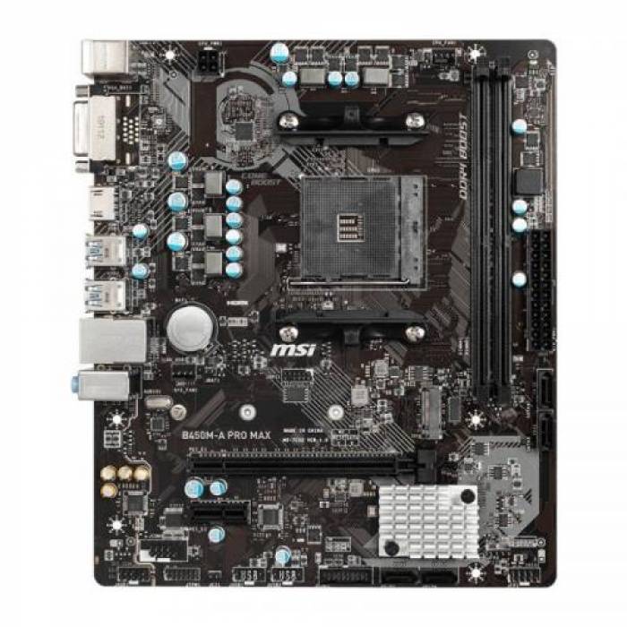 Placa de baza MSI B450M-A PRO MAX, AMD B450, Socket AM4, mATX