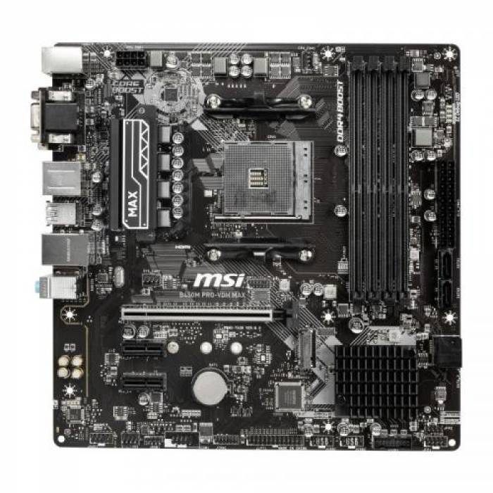 Placa de baza MSI B450M PRO-VDH MAX, AMD B450, Socket AM4, mATX