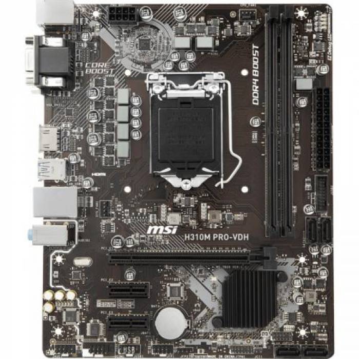 Placa de baza MSI H310M PRO-VDH, Intel H310, Socket 1151 v2, mATX