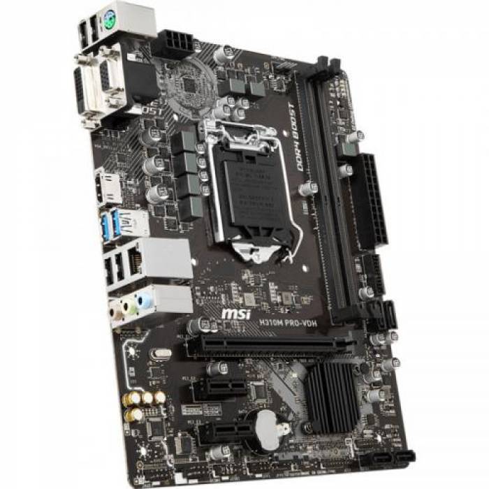 Placa de baza MSI H310M PRO-VDH, Intel H310, Socket 1151 v2, mATX