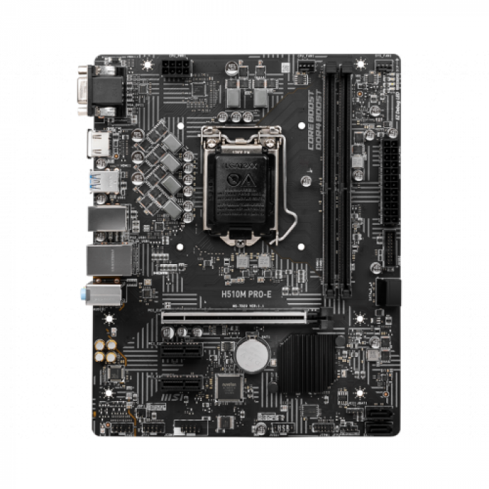 Placa de baza MSI H510M PRO-E, Intel H510, Socket 1200, mATX