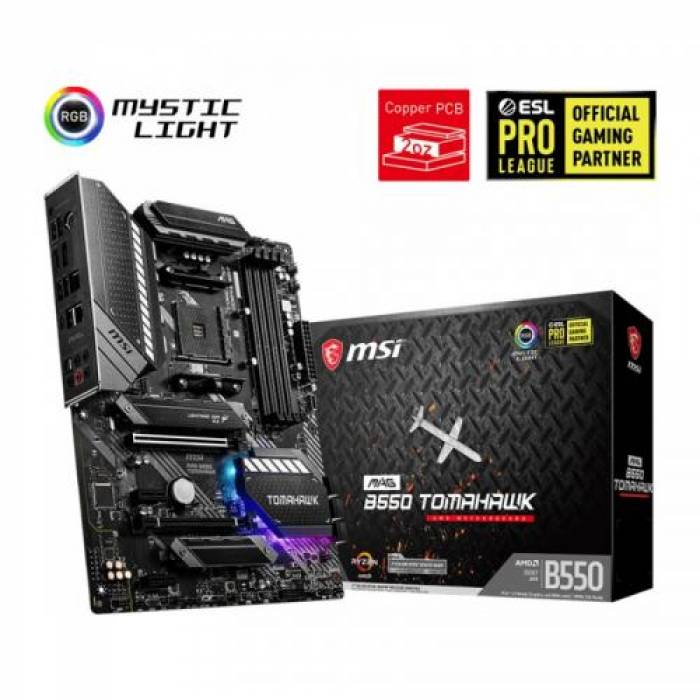 Placa de baza MSI MAG B550 TOMAHAWK, AMD B550, socket AM4, ATX