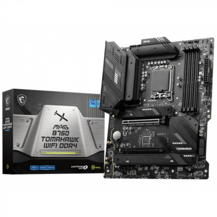 Placa de baza MSI MAG B760 TOMAHAWK WIFI DDR4, Intel B760, Socket 1700, ATX