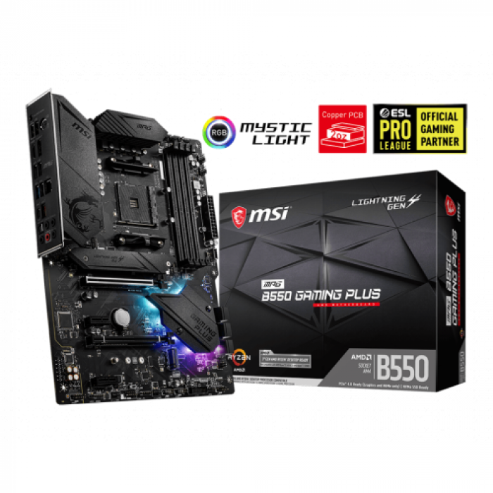 Placa de baza MSI MPG B550 GAMING PLUS, AMD B550, Socket AM4, ATX