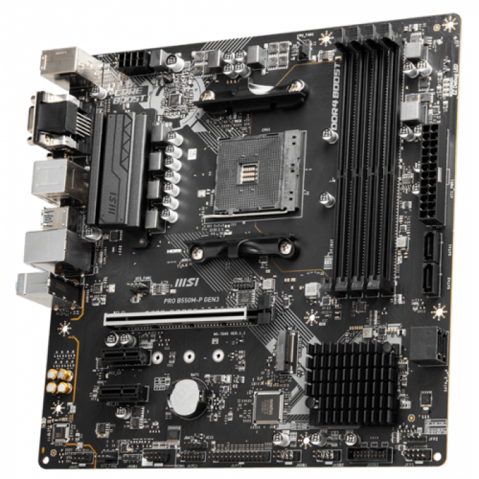 Placa de baza MSI PRO B550M-P GEN3, AMD B550, Socket AM4, mATX