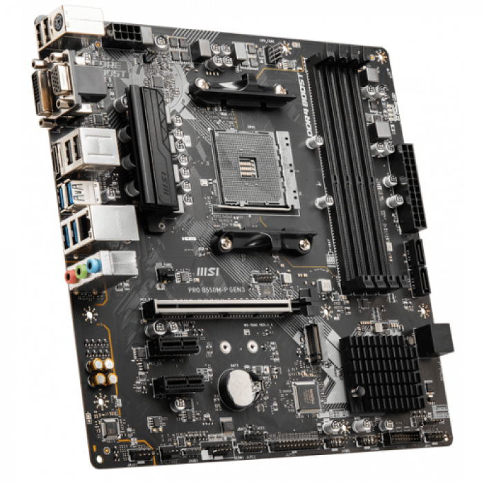 Placa de baza MSI PRO B550M-P GEN3, AMD B550, Socket AM4, mATX