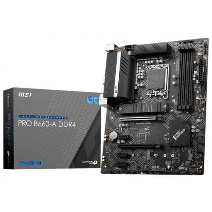 Placa de baza MSI PRO B660-A DDR4, Intel B660, socket 1700, ATX