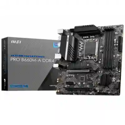 Placa de baza MSI PRO B660M-A DDR4, Intel B660, socket 1700, mATX