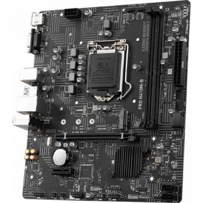 Placa de baza MSI PRO H410M-B, Intel H410, Socket 1200, mATX