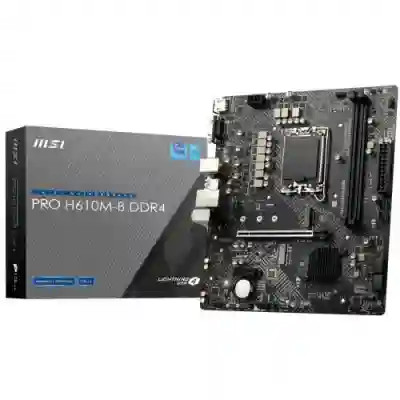 Placa de baza MSI PRO H610M-B DDR4, Intel H610, socket 1700, mATX