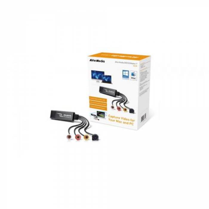 Placa de captura AVerMedia Video Grabber DVD EZMaker 7, USB 2.0 Placa de captura AVerMedia Video Grabber DVD EZMaker 7, USB 2.0