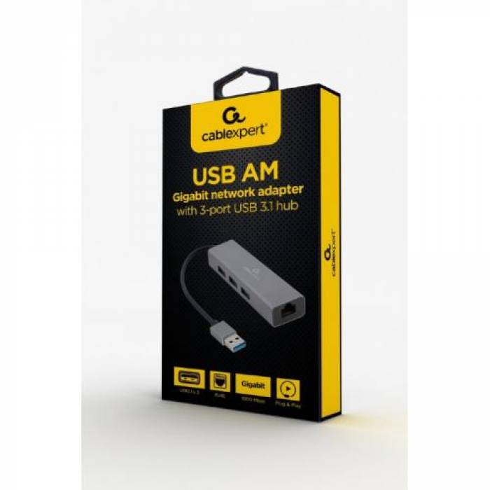 Placa de retea Gembrid A-AMU3-LAN-01, USB-A