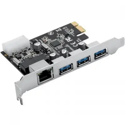 Placa de retea Orico PNU-3A1R-BK, 3x USB 3.0