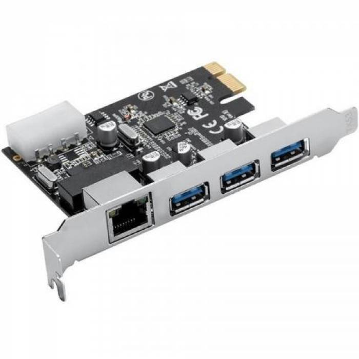 Placa de retea Orico PNU-3A1R-BK, 3x USB 3.0