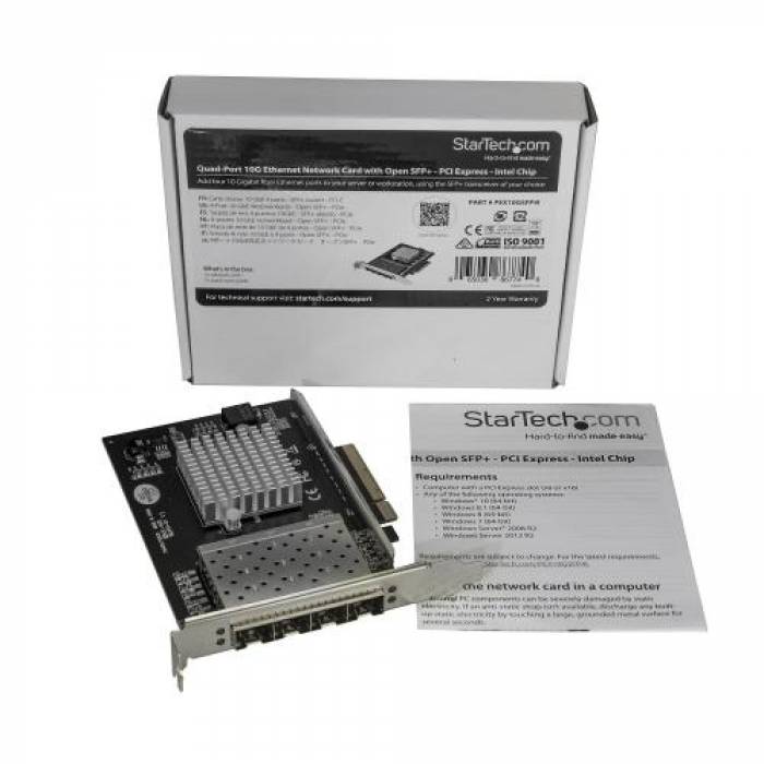 Placa de retea Startech PEX10GSFP4I, PCI Express x8