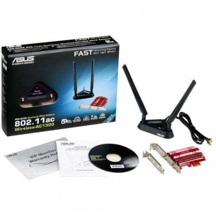 Placa de retea wireless Asus PCE-AC56, PCI Express x1