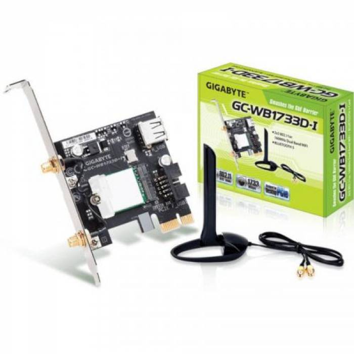 Placa de retea wireless GIGABYTE WB1733D-I, PCI Express x1