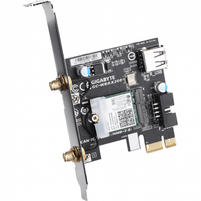 Placa de retea wireless Gigabyte WBAX200, PCI Express x1