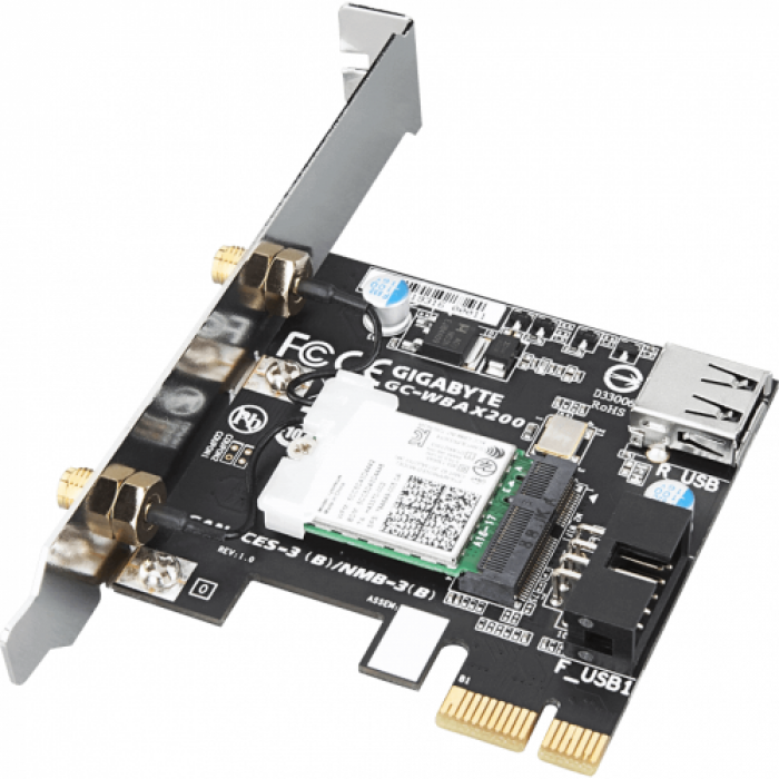 Placa de retea wireless Gigabyte WBAX200, PCI Express x1