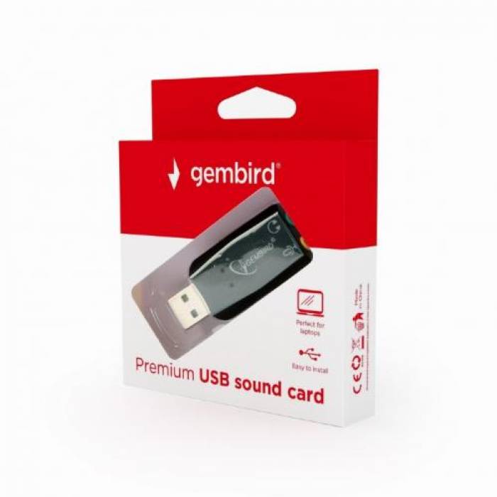 Placa de sunet Gembird Virtus Plus, USB, Black