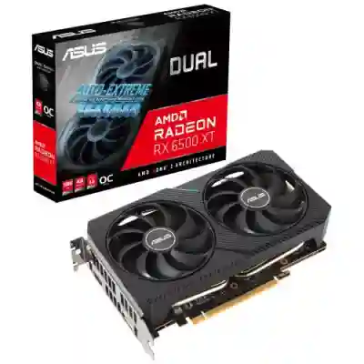 Placa video Asus AMD Radeon RX 6500 XT DUAL OC 4GB, GDDR6, 64bit