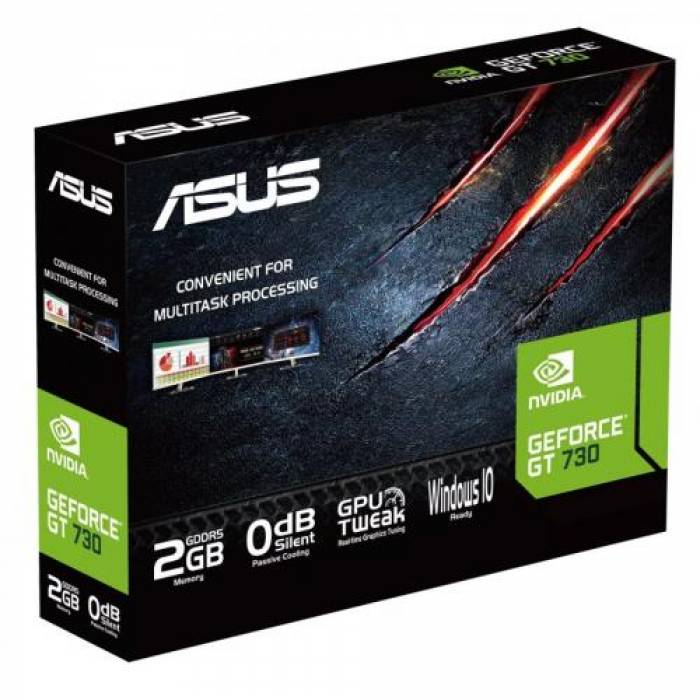 Placa video ASUS nVidia GeForce GT 730 2GB, GDDR5, 64bit, Low Profile