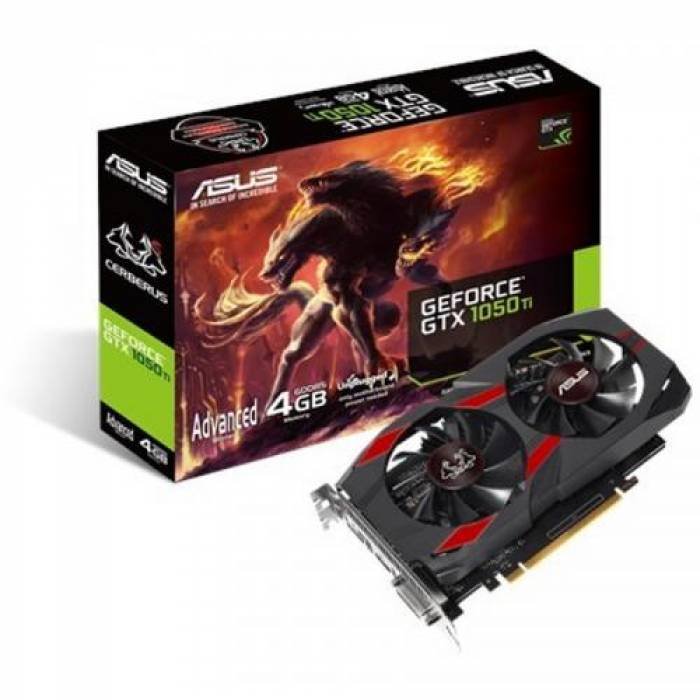 Placa video ASUS nVidia GeForce GTX 1050 Ti Cerberus O4G 4GB, DDR5, 128bit