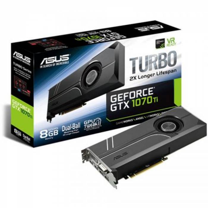 Placa video Asus nVidia GeForce GTX 1070 Ti TURBO 8GB, DDR5, 256bit