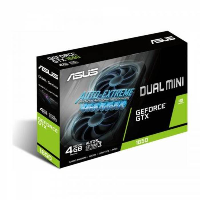 Placa video ASUS nVidia GeForce GTX 1650 Dual Mini D6, 4GB, GDDR6, 128bit