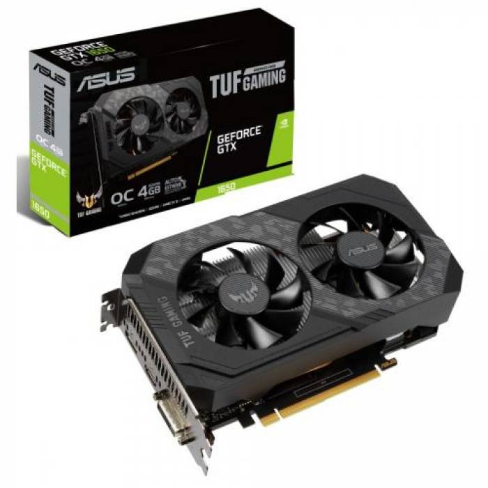 Placa video ASUS nVidia GeForce GTX 1650 TUF Gaming OC 4GB, GDDR6, 128bit