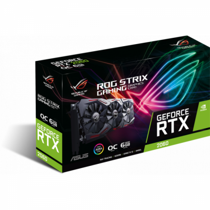 Placa video ASUS nVidia GeForce RTX 2060 STRIX GAMING O6G 6GB, GDDR6, 192bit