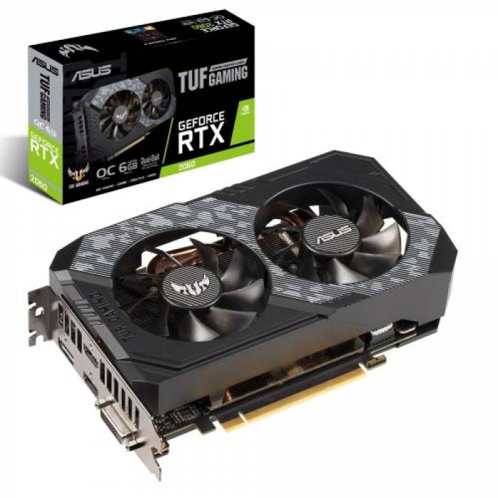 Placa video ASUS nVidia GeForce RTX 2060 TUF GAMING O6G 6GB, GDDR6, 192bit