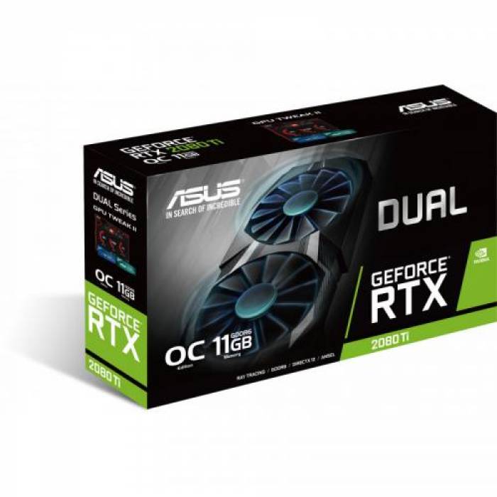 Placa video ASUS nVidia GeForce RTX 2080 Ti Dual O11G 11GB, GDDR6, 352bit