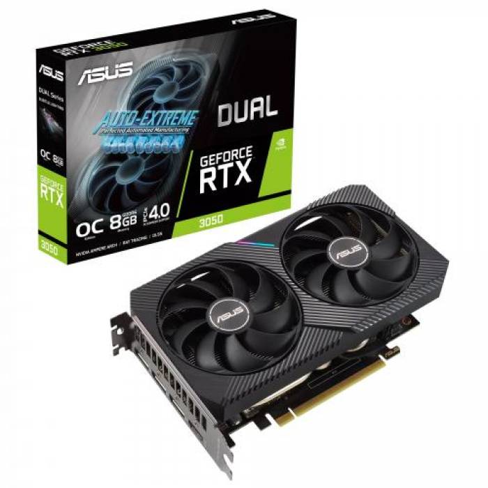 Placa video Asus nVidia GeForce RTX 3050 Dual OC Edition LHR 8GB, GDDR6, 128bit