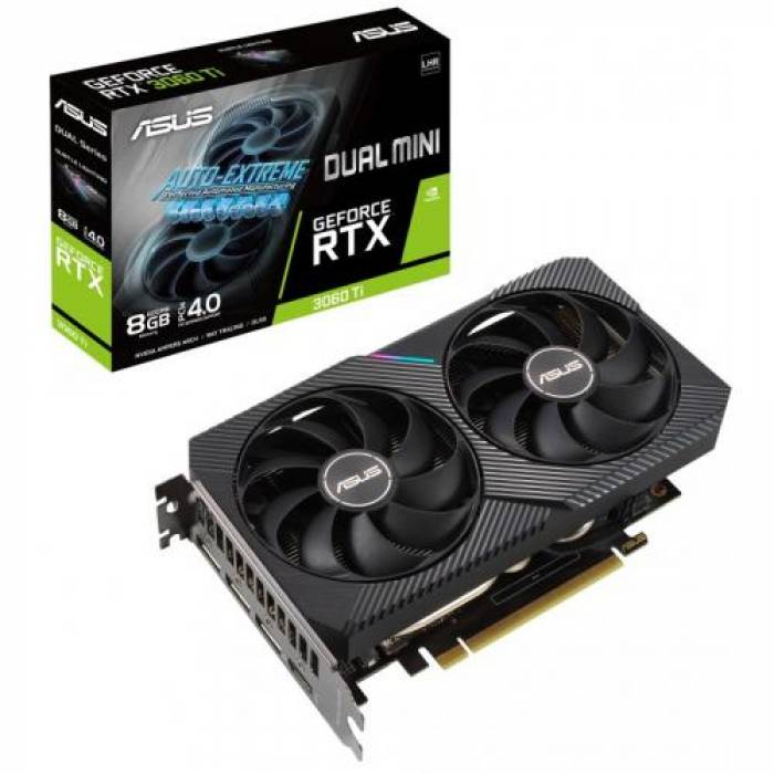 Placa video ASUS nVidia GeForce RTX 3060 Ti Dual MINI LHR 8GB, GDDR6, 256bit